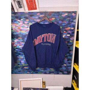 Vintage Jansport Dayton Flyers Crewneck Sweatshirt Navy Blue Mens XL University